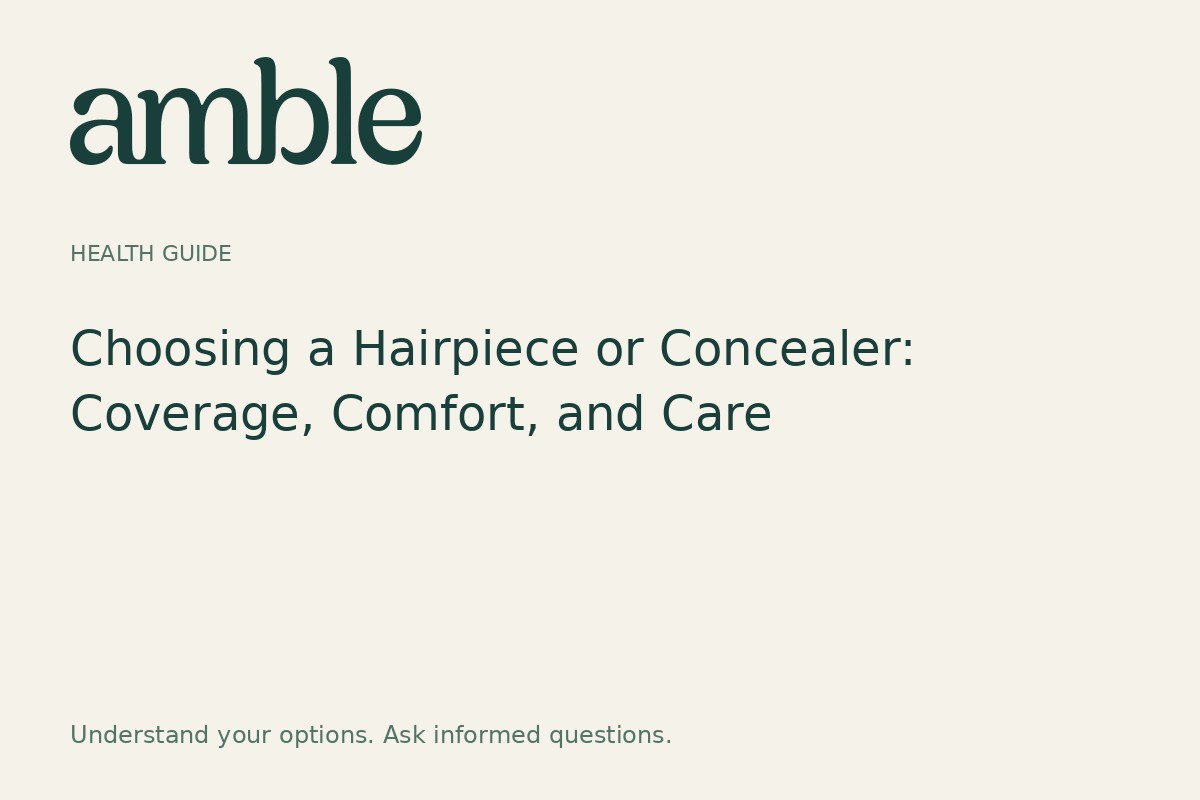 Choosing a Hairpiece or Concealer: Coverage, Comfort, and Care